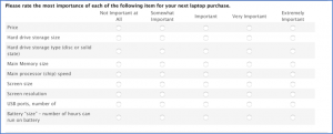 Interval Rating Survey Question Type